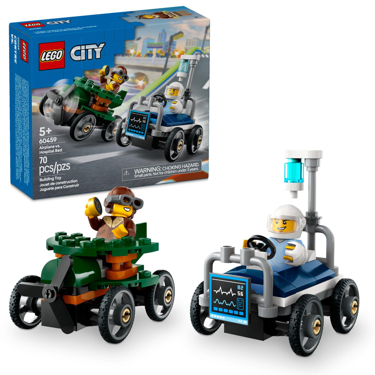 60459 City Airplane vs Hospital Bed Race Car Pack