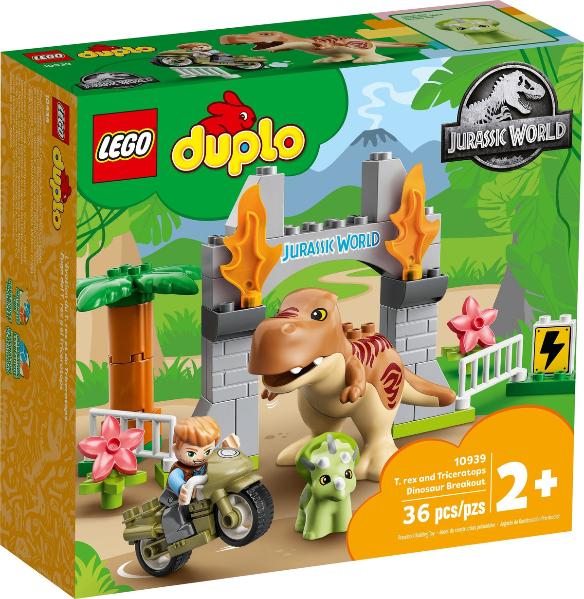 D20-10939 Damaged Lego Duplo T. Rex and Triceratops Dinosaur Breakout