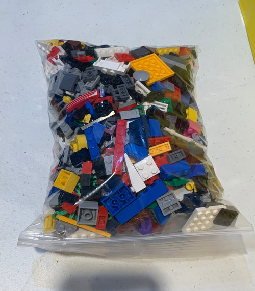 Bulk Used Lego Parts -- 1# bag w/ bulk, wheels, and accessories