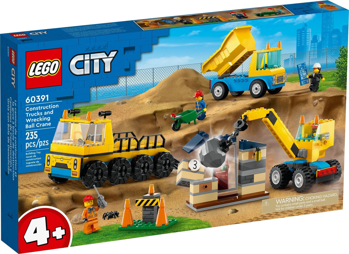 60391 City Construction Trucks and Wrecking Ball Crane