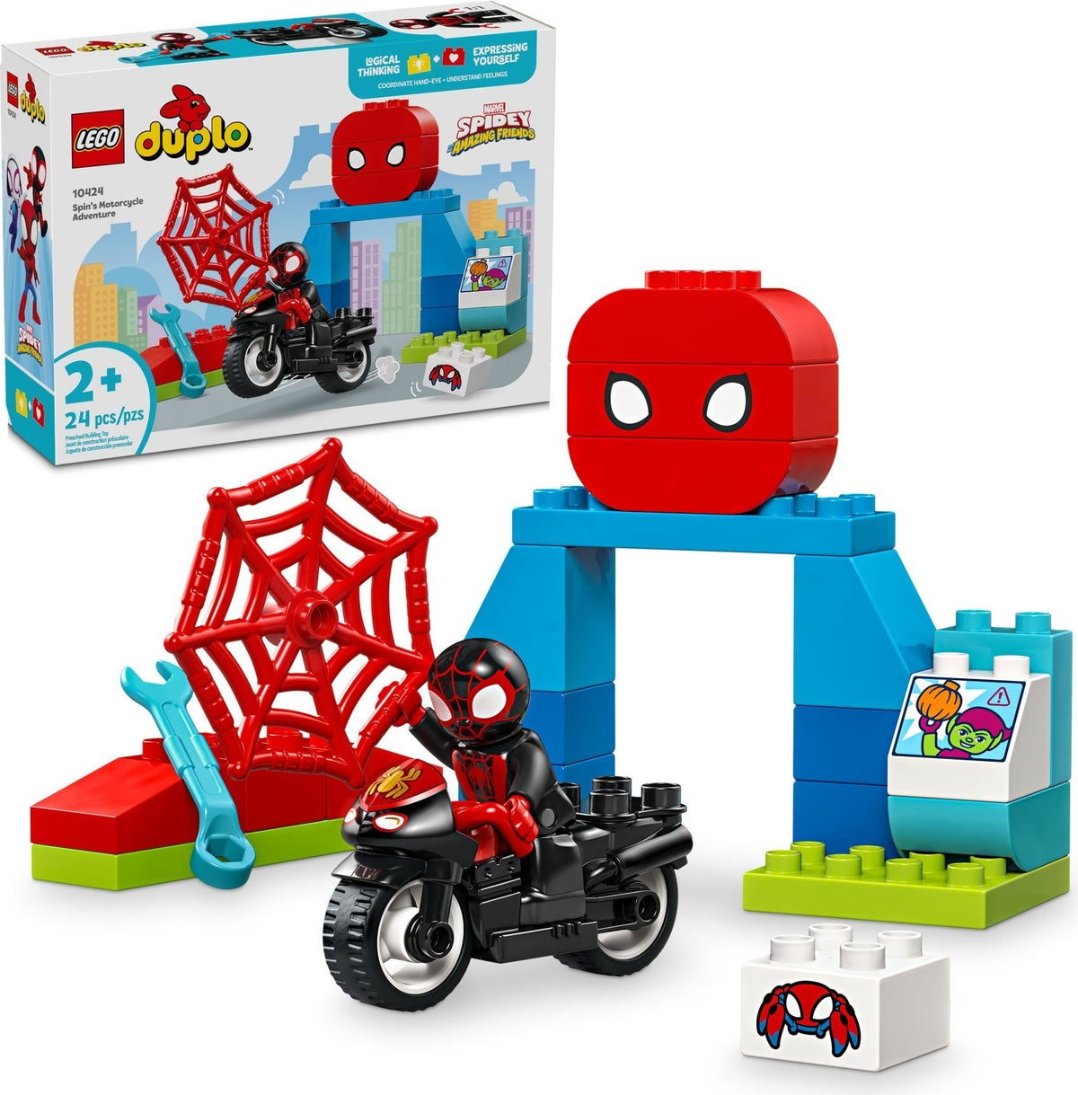 10424 Duplo Spiderman Spin's Motorcycle Adventure
