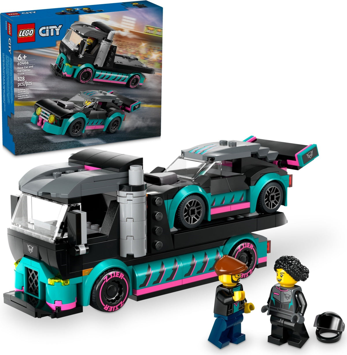 60406 City Race Car and Car Carrier Truck