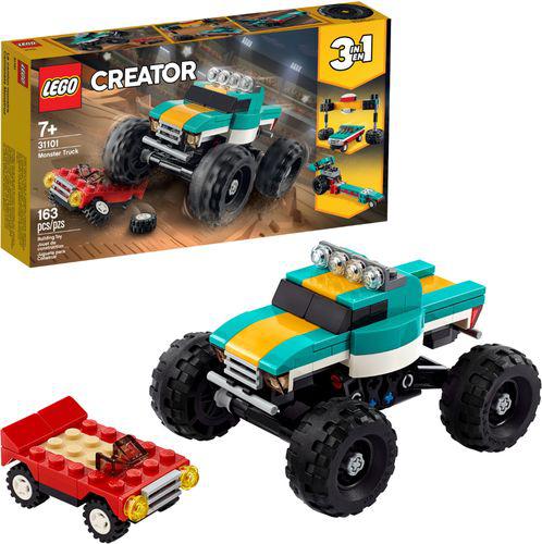 31101 LEGO Creator 3in1 Monster Truck Toy Cool Building Kit for Kids (163 Pieces)