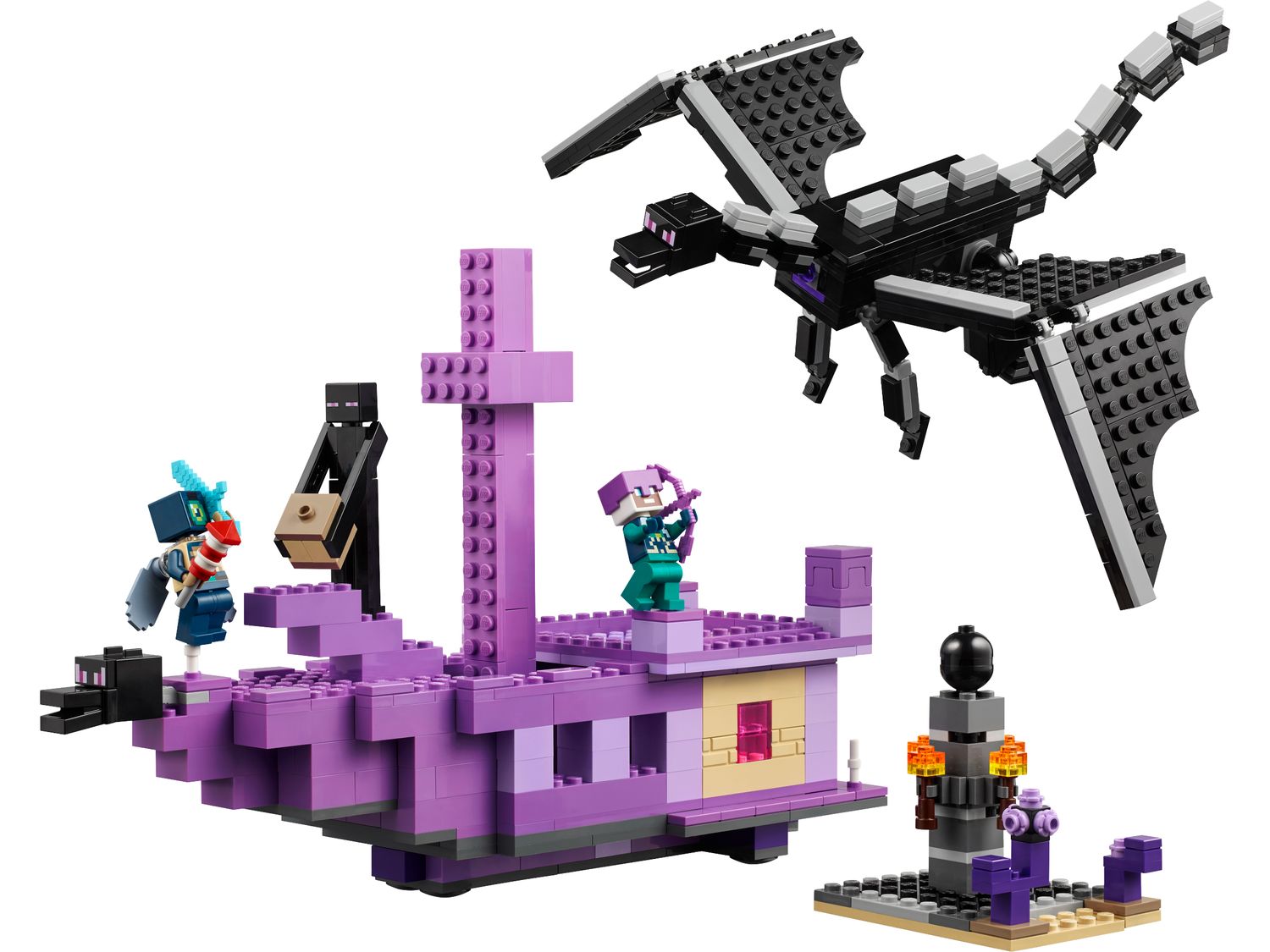 21264 Minecraft The Ender Dragon and End Ship