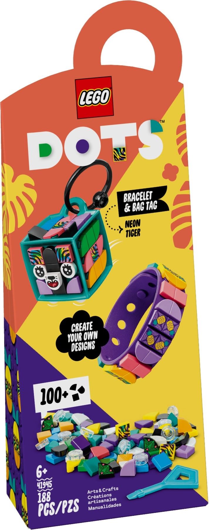 41945 Lego DOTS Neon Tiger Bracelet & Bag Tag