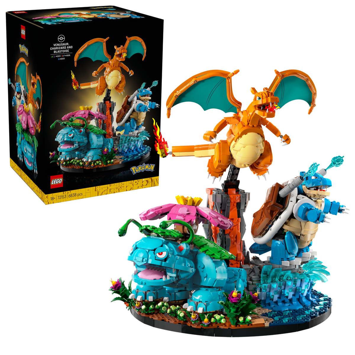 72153 Pokémon Venusaur, Charizard and Blastoise