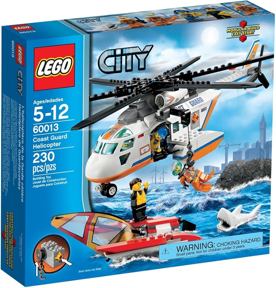 60013 LEGO City Coast Guard Patrol Helicopter with Minifigures & Catamaran