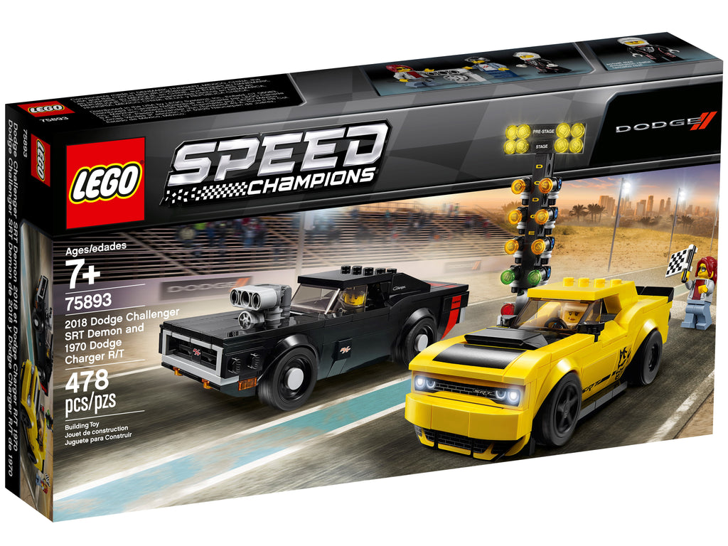 75893 Lego Speed Champions 2018 Dodge Challenger SRT Demon and 1970 Dodge Charger R/T