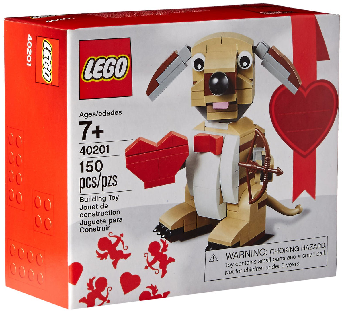 D10-40201 DAMAGED Valentine's Cupid Dog