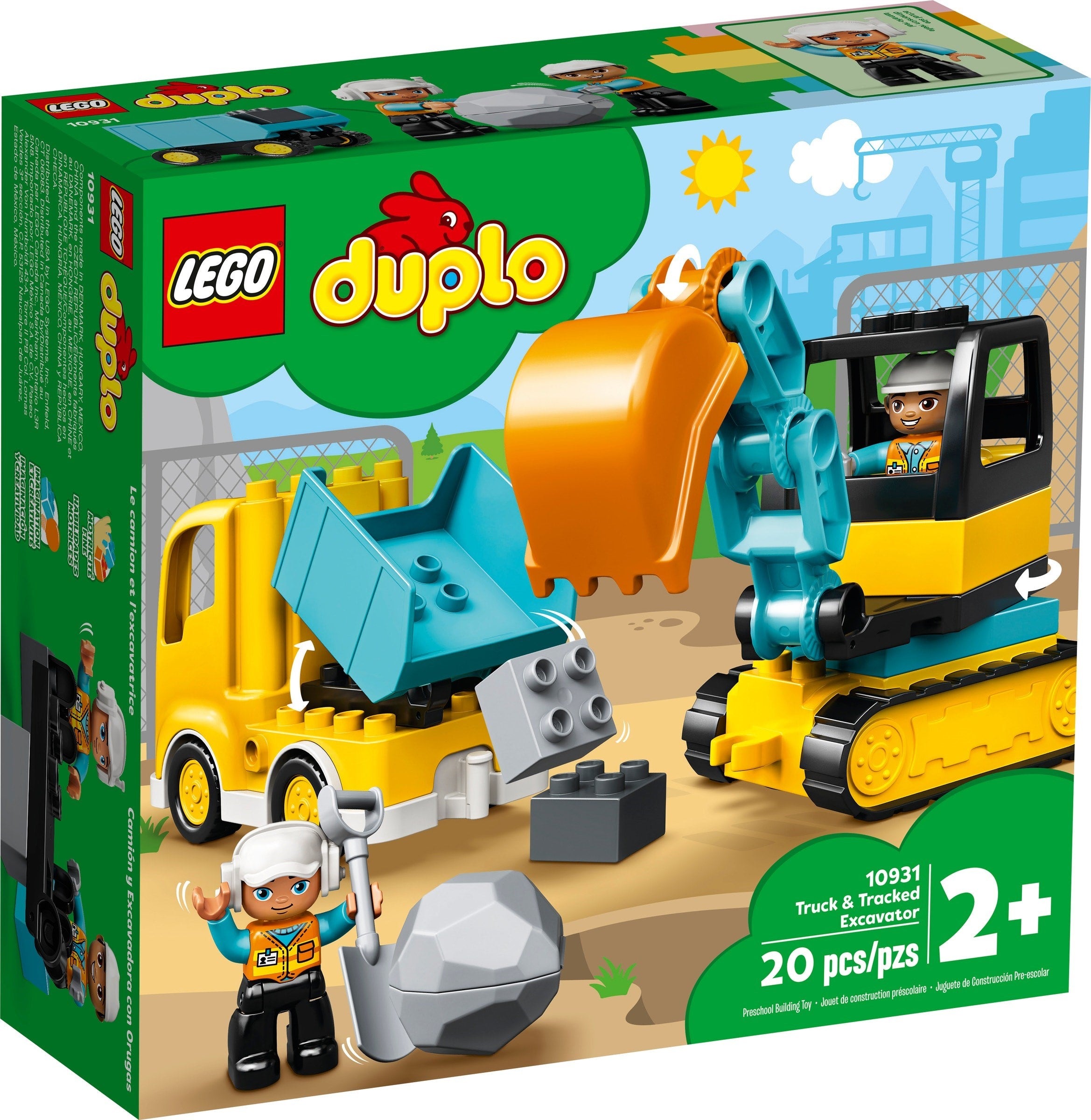 10931 Lego Duplo truck and tracked excavator