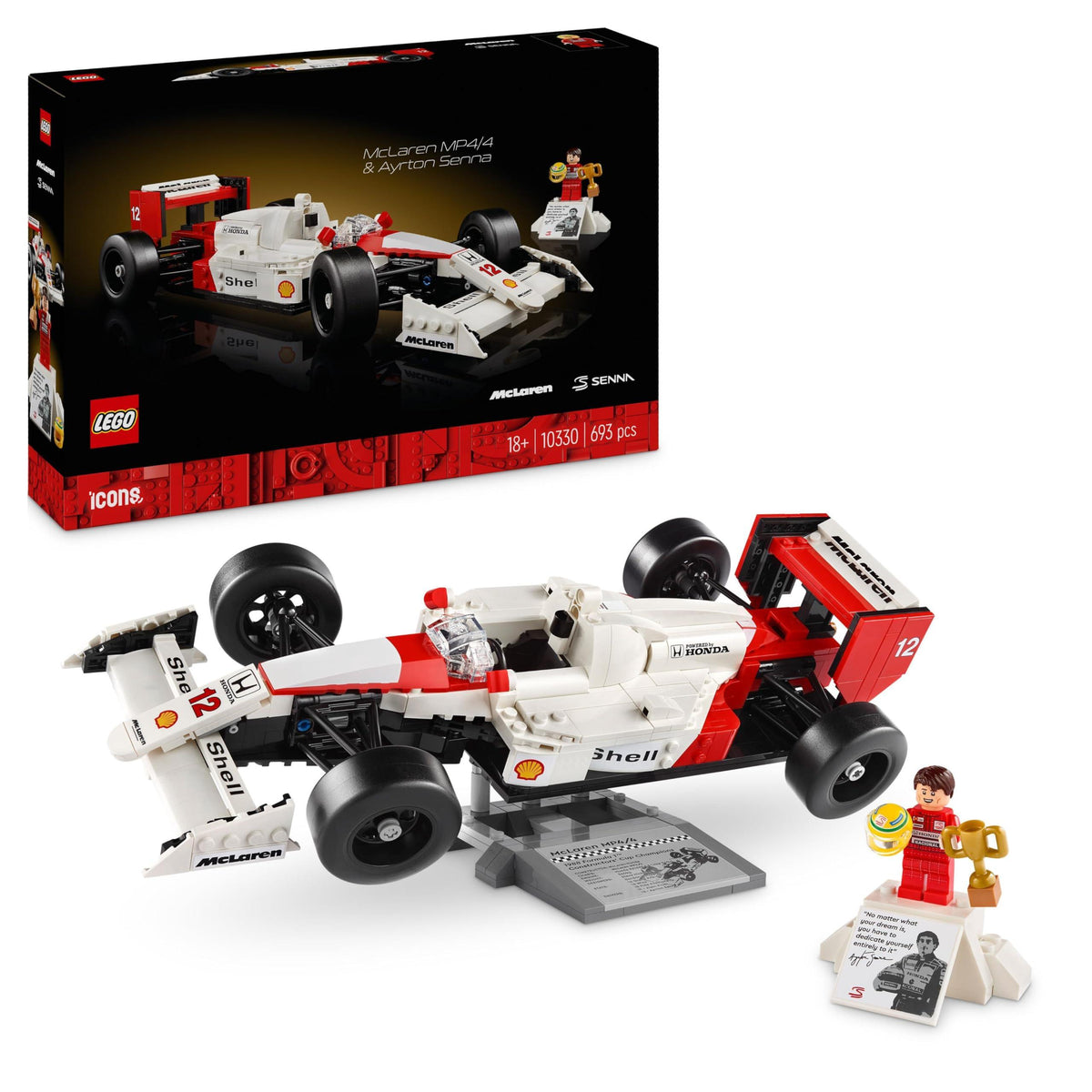 10330 LEGO Icons Mclaren MP4/4 & Ayrton Senna Vehicle Set