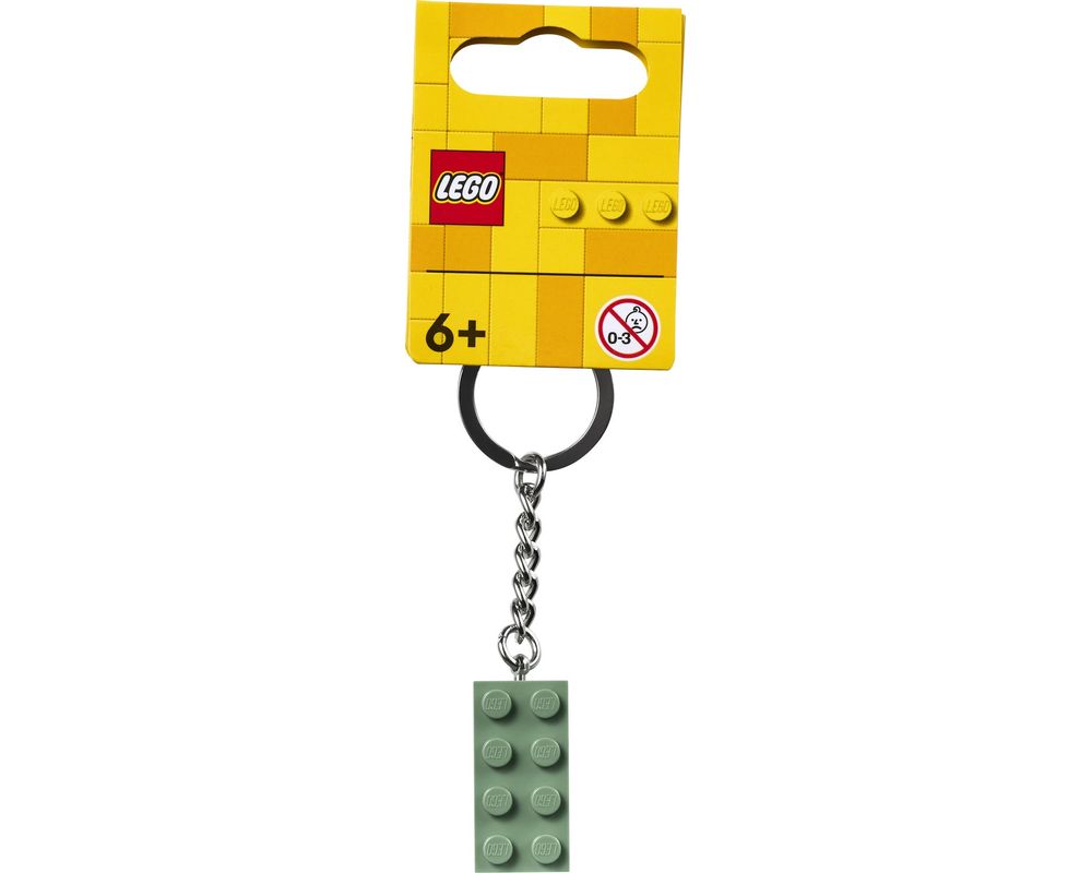 854159 Lego GEAR 2x4 Brick Keychain sand green