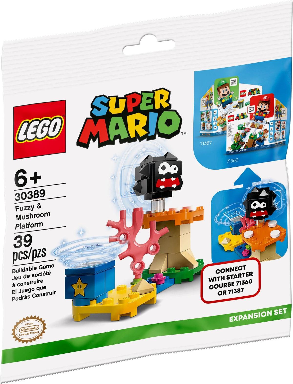 30389 Super Mario Fuzzy & Mushroom Platform Expansion Set Polybag