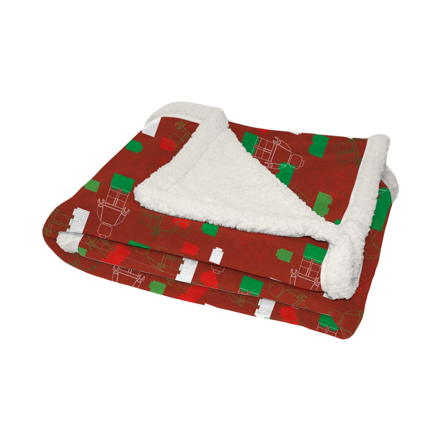 5008992 Lego Christmas Sherpa-Backed Throw