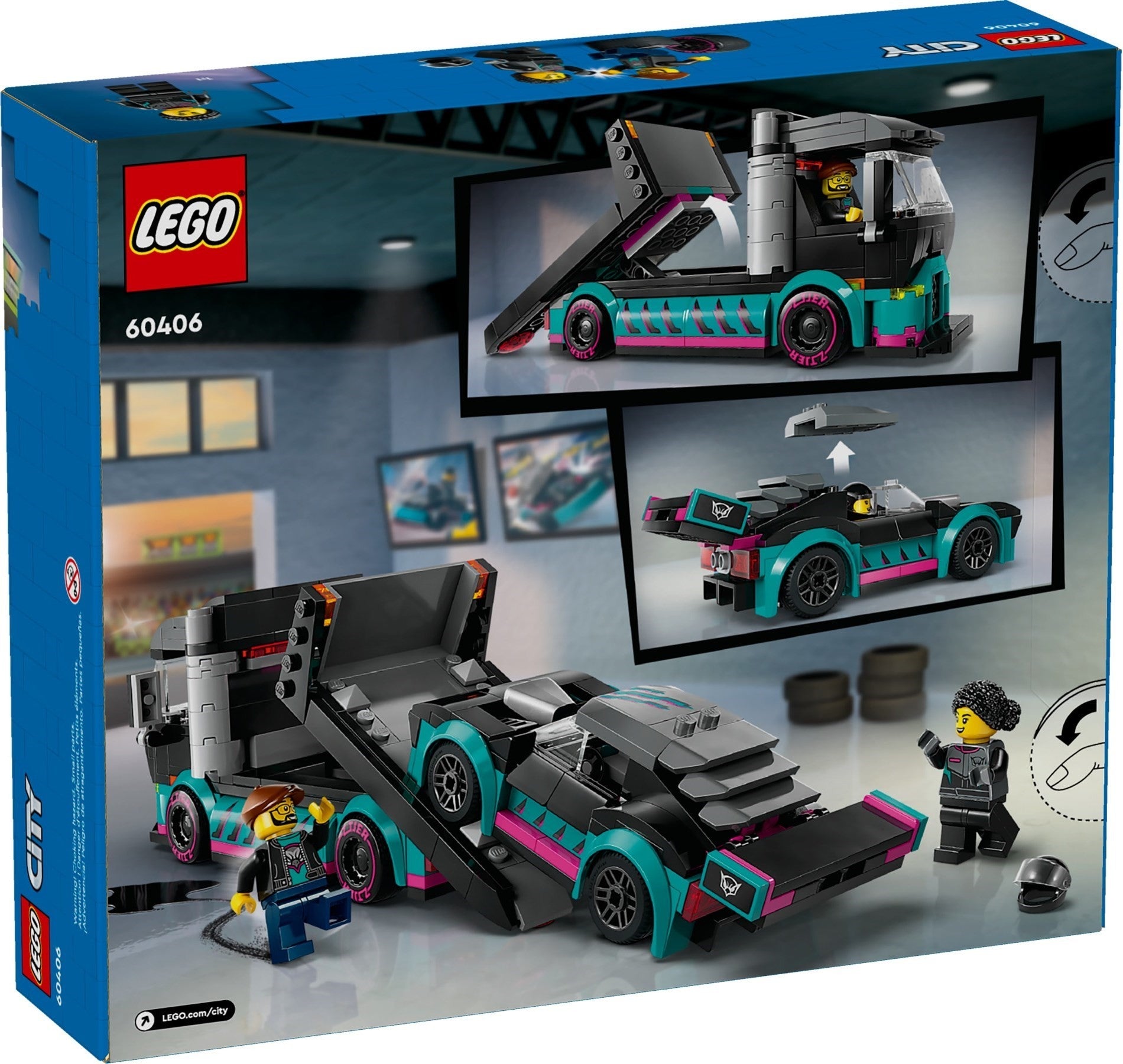 60406 City Race Car and Car Carrier Truck