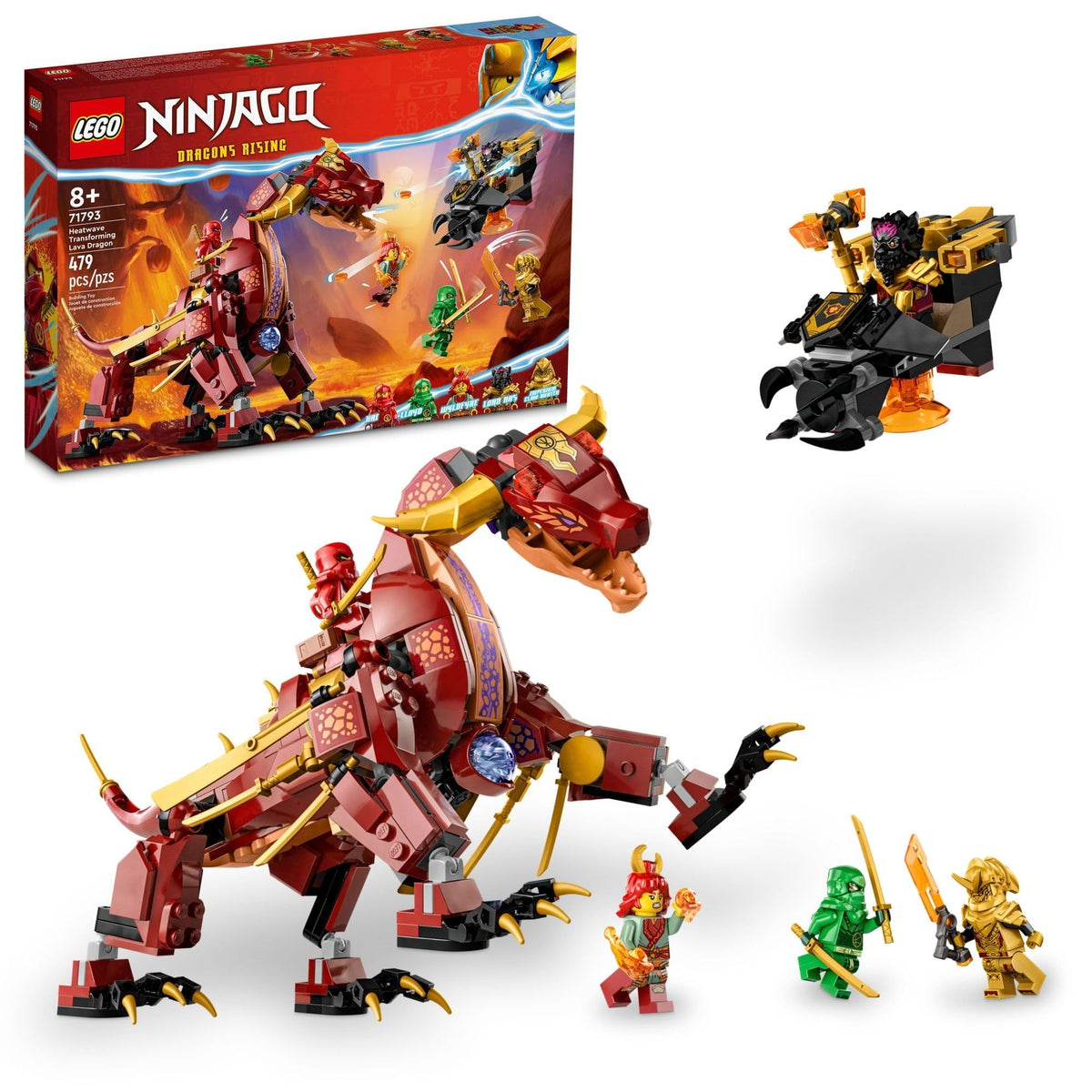 D10-71793 Damaged Ninjago Heatwave Transforming Lava Dragon