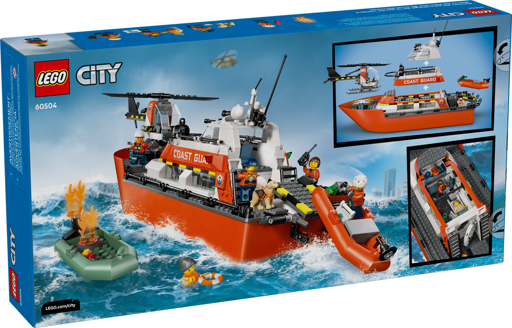60504 City Coast Guard Rescue Boat & Helicopter