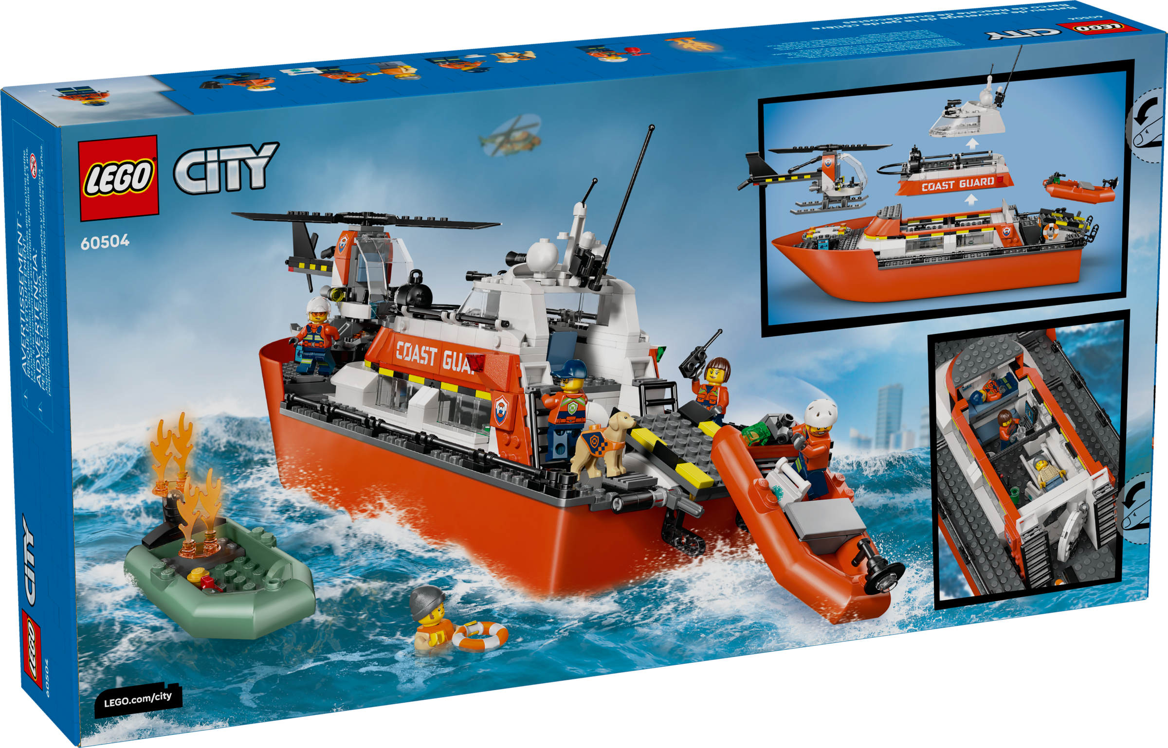 60504 City Coast Guard Rescue Boat & Helicopter